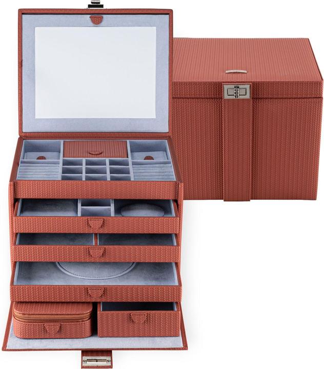 Produktbild Windrose 803955.03 - Schmuckkoffer XL mit Reiseetui Corbello terrakotta