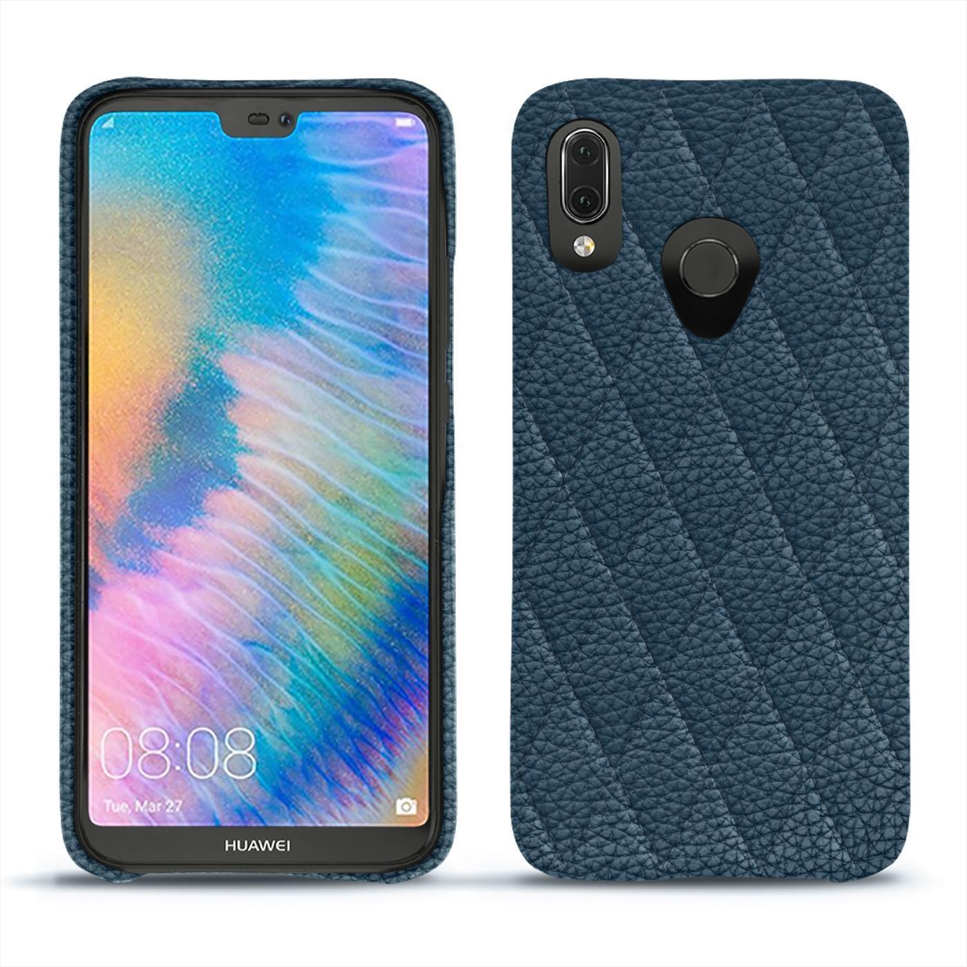 Noreve Lederschutzhülle (Huawei P20 Lite), Smartphone Hülle, Blau