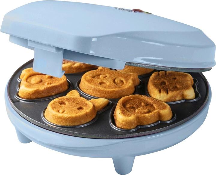 Bestron Macchina per waffle con motivo animale, blu