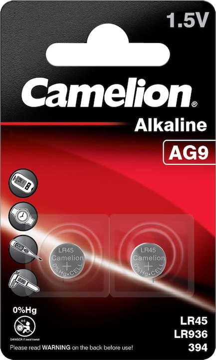 Produktbild Camelion Alkaline Knopfzellen LR45 (2 Stk., AG9/LR45/LR936/394, 60 mAh)