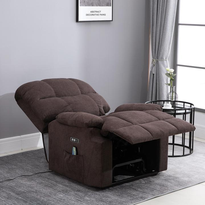 Actual product image Homcom Sessel mit Aufstehhilfe Polyester, Metall, Schaumstoff Braun