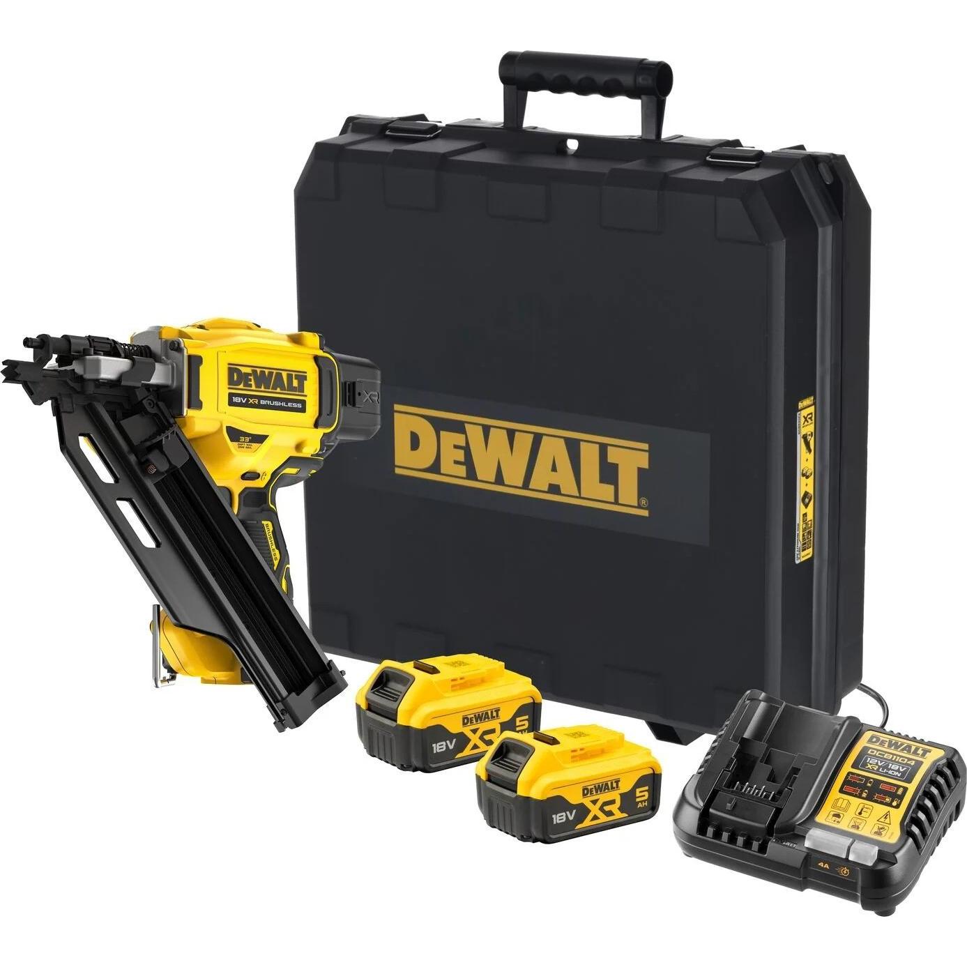 DeWalt, Tacker + Nagelpistole, NAGLER 18V DCN930P2 33° 64-90mm 2x5 0Ah