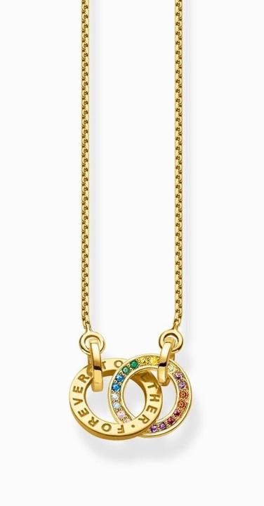 Produktbild Thomas Sabo Halskette Together mit Zwei Ringen Bunten Steinen Vergoldet (925er Silber, 50 - 55 cm)
