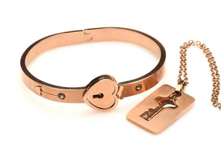 Produktbild Frisky Cuffed Locking Bracelet and Key Necklace - Rose Gold
