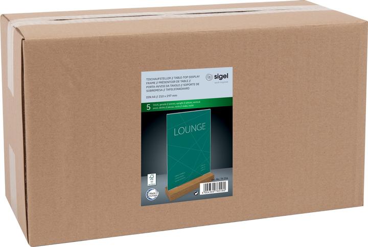 Immagine prodotto Sigel Tischaufsteller mit Holzsockel (Ritratto A4)