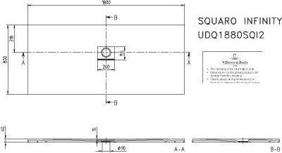 Produktbild Villeroy & Boch V&B Duschwanne SQUARO INFINITY R-eck1800x800x40mm anthrazit