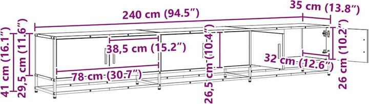 Immagine prodotto vidaXL TV Aufbewahrungseinheit (240 x 35 x 41 cm)