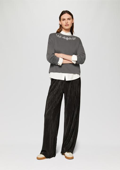Produktbild S.Oliver Sweatshirt Gewaschenes Sweatshirt mit Schmucksteinen (42)