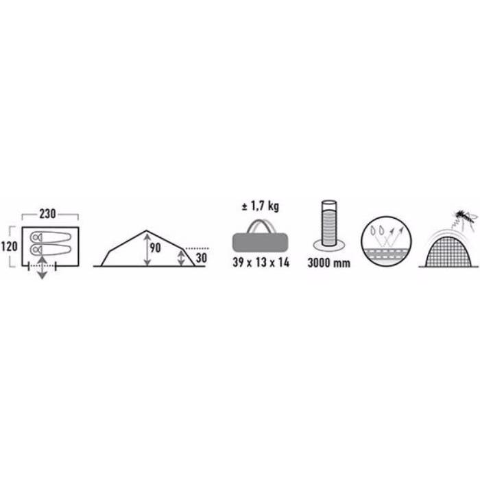 Thumbnail - High Peak, Zelt, (Tunnelzelt, 1.60 kg, 2 Personen)