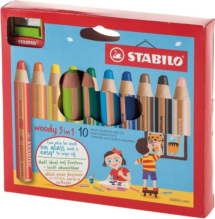 Produktbild STABILO woody 3 in 1 Buntstift mit Spitzer (10 x)