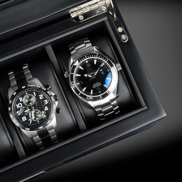 Produktbild Heisse & Söhne Uhrenbox Monteray 5 Esche - Schwarz Seidenmatt