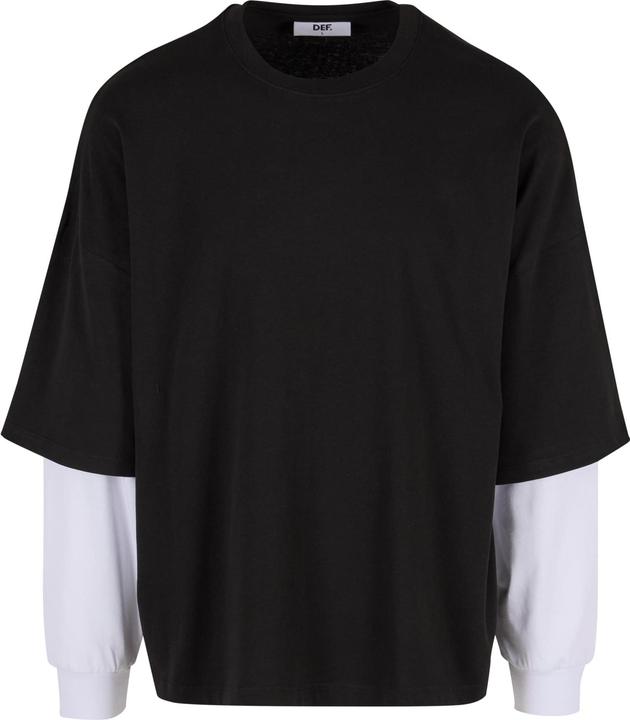 Produktbild DEF DOUBLE Longsleeves jetblack/brightwhite M (M)