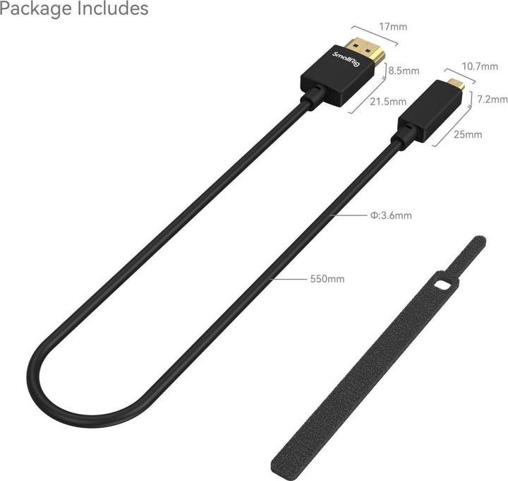 Actual product image SmallRig HDMI – Micro HDMI (0.55 m, HDMI, 2.0)