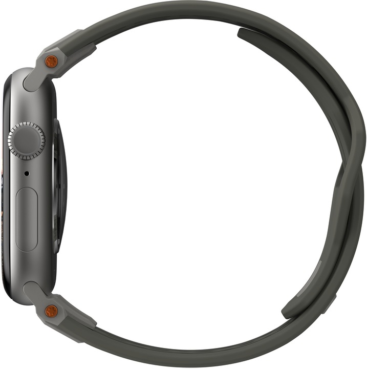 Actual product image UAG Urban Armor Gear Monarch Strap| Apple Watch Ultra/42/44/45/46mm| olive/titanium| (194158117236) (Fluoroelastomer, Rubber, Apple Watch Ultra)