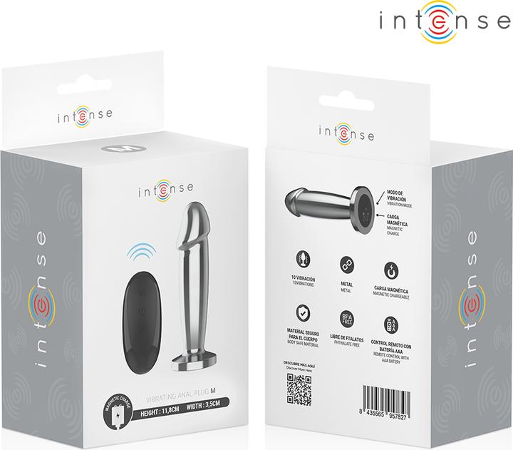 Image du produit Intense - Anal Plug 10 Vibrationen Metalldildo Mit Fernbedienung M