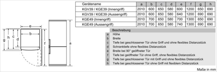 Actual product image Bosch Hausgeräte KGE39ALCA (343 l)