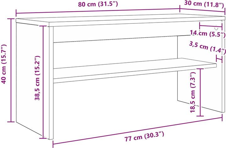 Actual product image vidaXL TV-Schränk (30 x 80 x 40 cm)