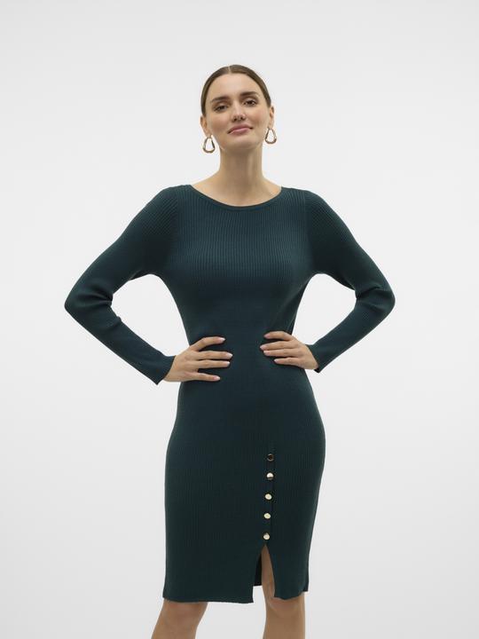 Produktbild Vero Moda VMABA BUTTON LS BOATNECK DRESS GA EXC Strickkleid (XS)
