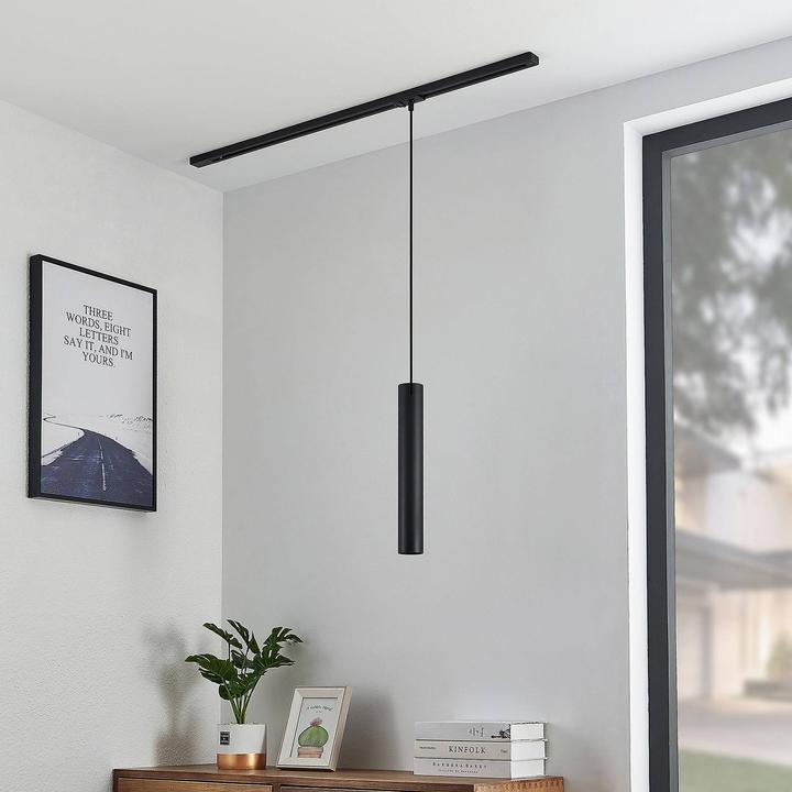 Actual product image Lindby Seet pendant lamp 1-phase rail, black (GU10)