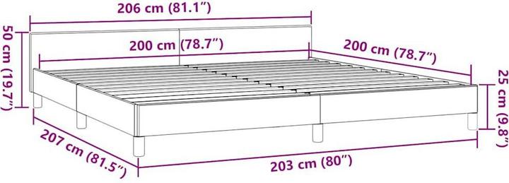 Produktbild vidaXL Bettgestell mit Kopfteil (200 x 200 cm)