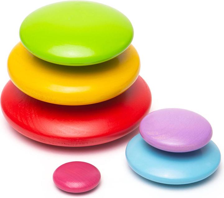 Produktbild Bigjigs Balance-Spiel Regenbogen aus Holzkieseln