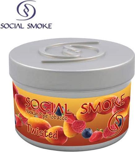 Social Smoke Twisted 250g (Peach, Raspberry, Black currant, Strawberry)