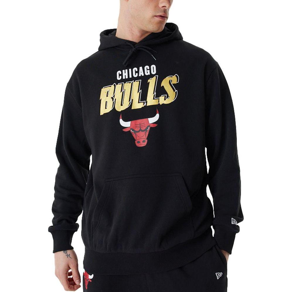 Thumbnail - New Era, Herren, Pullover, Oversized Hoody - METALLIC Chicago Bulls - L, Schwarz, (L)
