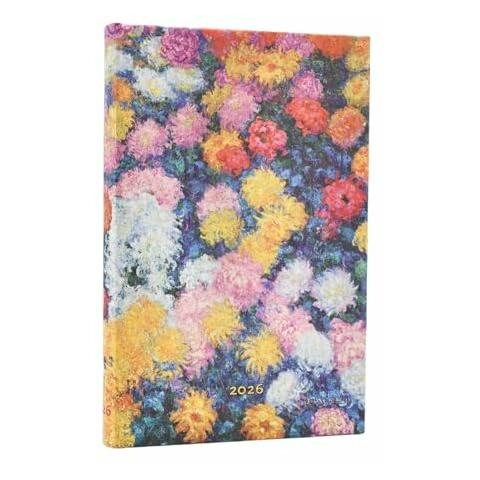 Little, Brown And Company, Agenda, 2026 Monet's Chrysanthemums Mini 12-month Horizontal Hardcover Flexi Dayplanner 2026 (Elastic B (1 Dag / 1 Pagina)
