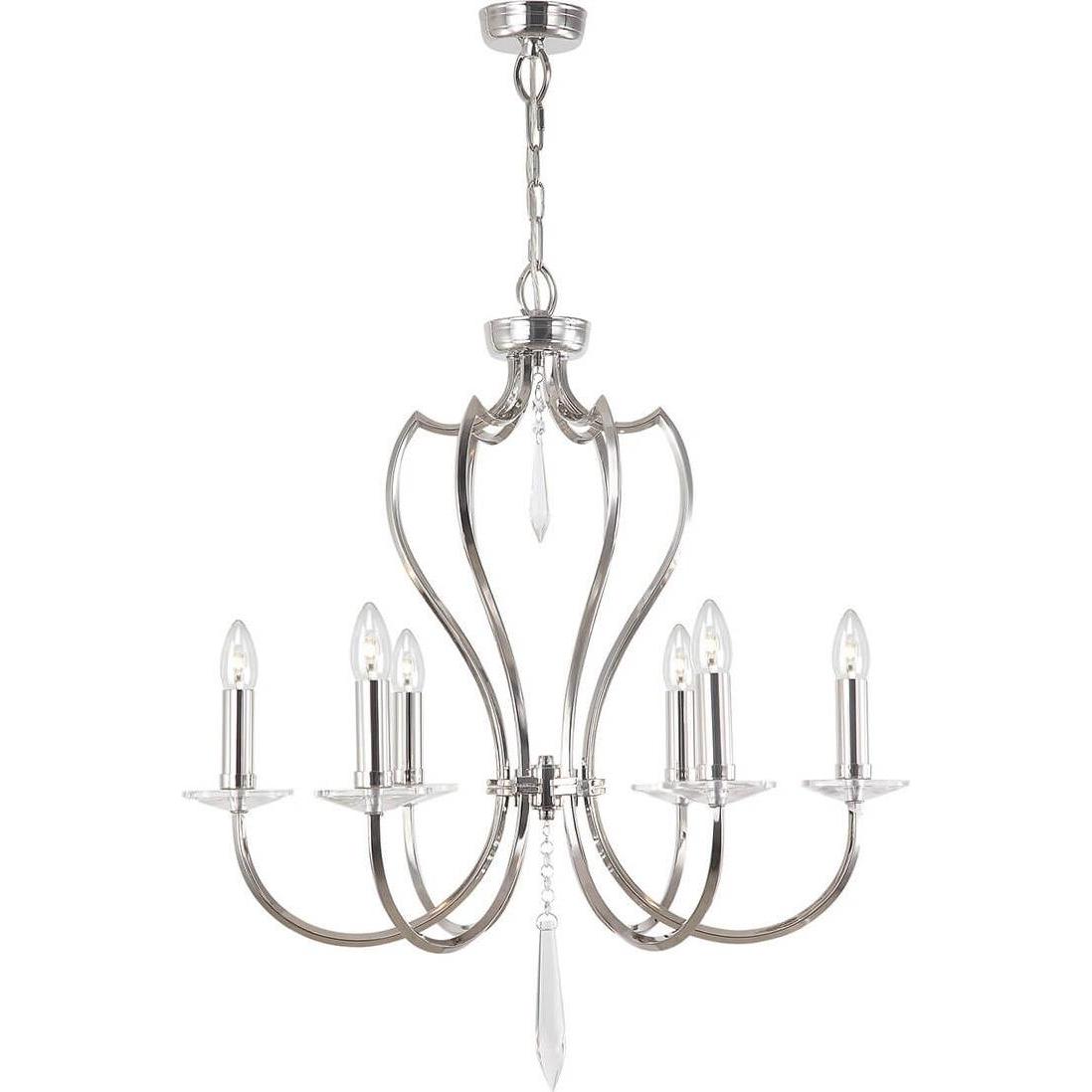 Elstead Lighting, Kronleuchter, Pimlico Kronleuchter E14 6-fach Poliertes Nickel (65 cm)