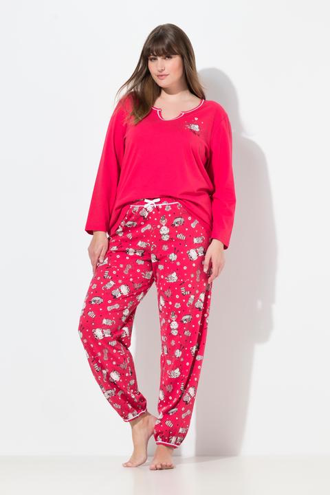 Image du produit Ulla Popken Pyjama avec col tunisien et manches longues, motif chats (42, 44)