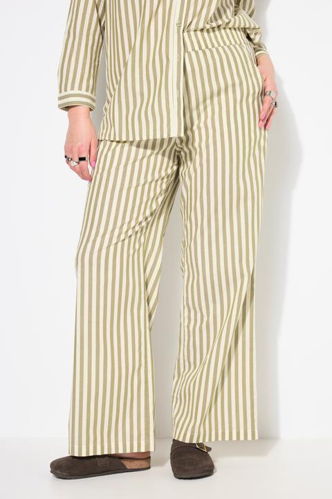 Image du produit Studio Untold Pantalon rayé, coupe Wide Legs et taille élastique (46)