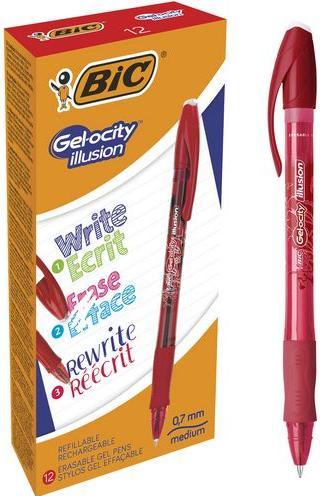 Produktbild Bic GELOCITY ILLUSION - Gelschreiber (Rot, 12 x)