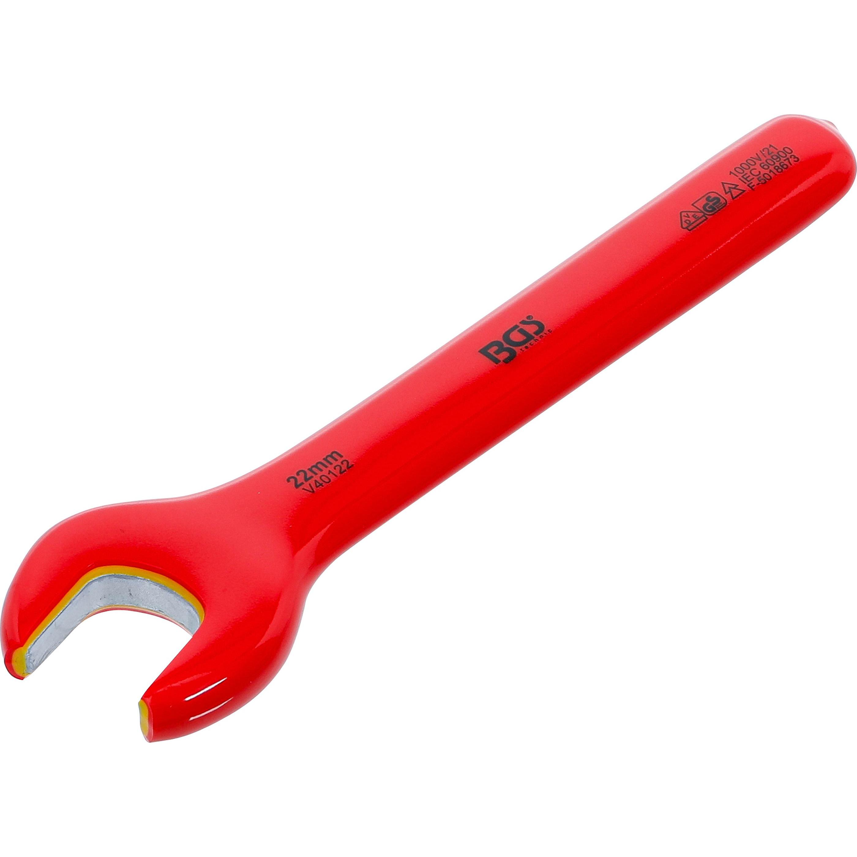 BGS, Schraubenschlüssel, VDE-Einmaulschlüssel SW 22 mm (22 mm)
