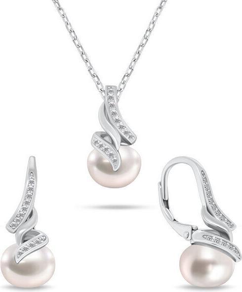 Produktbild Brilio Elegant jewelry set with real pearls SET298W (necklace, pendant, earrings)