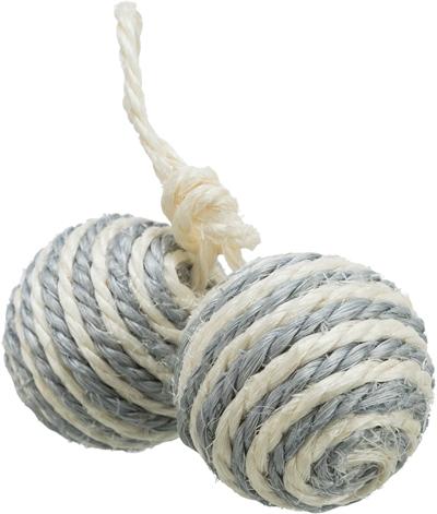 Produktbild Trixie 2 Bälle am Seil Sisal D=4.5cm (Ballspielzeug Katze)
