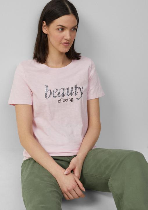 Actual product image S.Oliver T-Shirt Jersey-T-Shirt mit Schriftprint und Pailletten (46)