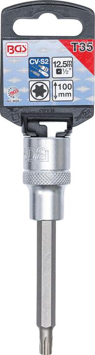 Image du produit BGS Douille à embouts longueur 100 mm 12,5 mm (1/2") profil T (pour Torx) T35 (Carré intérieur)