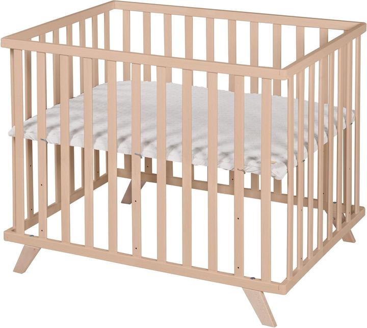 Produktbild Roba Laufgitter 75x100 cm mit Holzfüssen Lil Planet grau (72.50 cm, 98 cm)