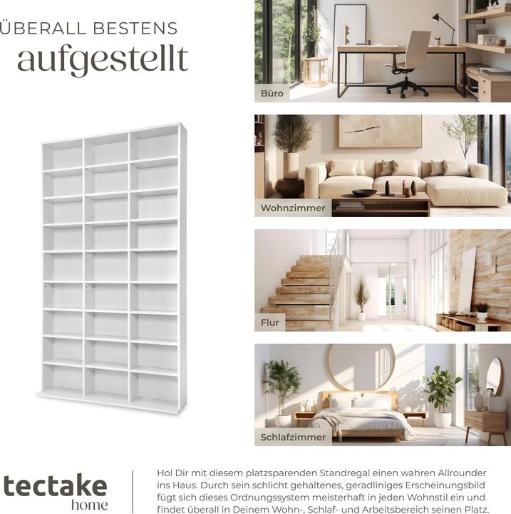 Immagine prodotto tectake Scaffale per i media (102 x 23,5 x 180 cm)