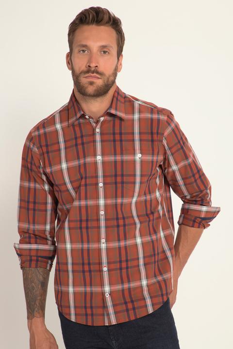 Immagine prodotto JP1880 Camicia a quadri dalla vestibilità moderna con maniche lunghe e colletto ad apertura inglese (5XL)