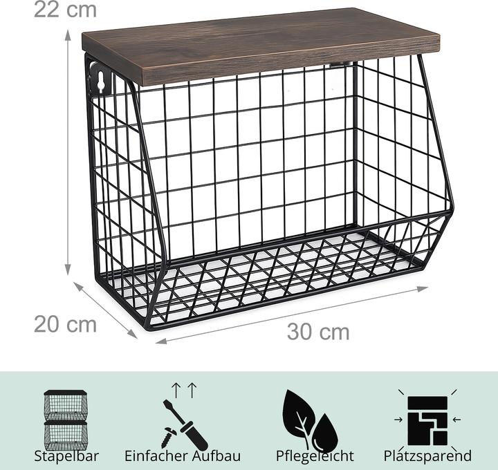 Produktbild Relaxdays Obstkorb Wandregal