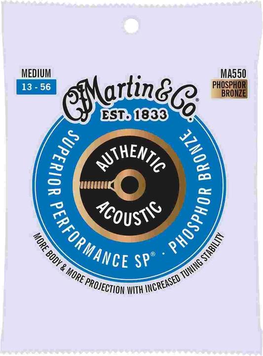 Martin Authentic SP Phosphor Bronze Acoustic Guitar Strings (6 x)