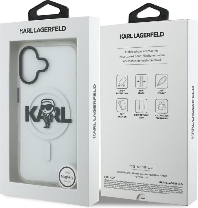 Produktbild Karl Lagerfeld - IML MagSafe Sketch Logo (KLHMP17SHGKIGKBT) - iPhone 17 - Transparent Karl (Apple iPhone X)