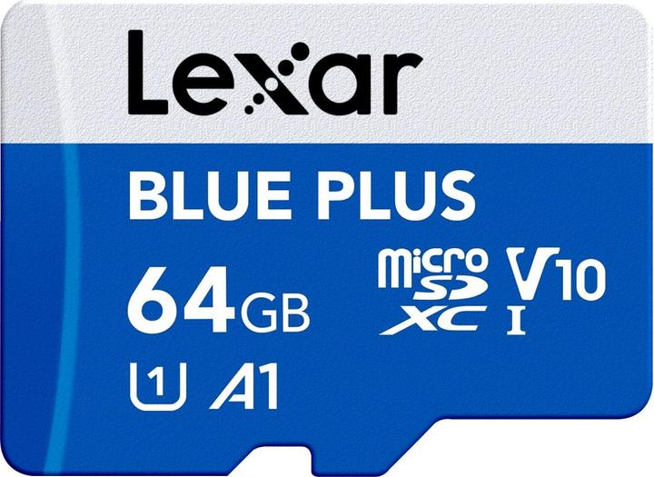 Actual product image Lexar MEMORY MICRO SDXC 64GB UHS-I/W/A LMSBLPL064G-BNANG (64 GB, MicroDrive, microSDXC, U1, UHS-I)