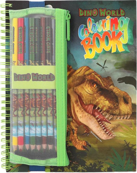 Produktbild Dino World - Colouring Book with Coloured Pencils - (412746)