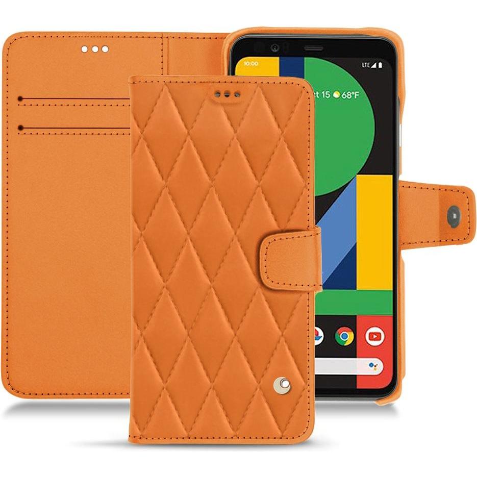Noreve Lederschutzhülle Wallet (Google Pixel 4 XL), Smartphone Hülle, Orange