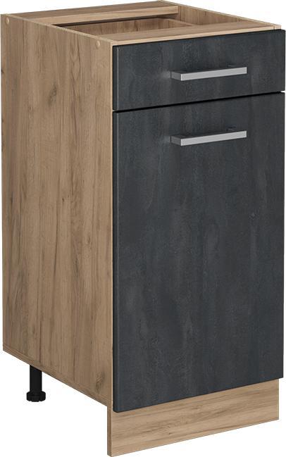 Goldkraft-Eiche, Schwarz, Schwarz Beton