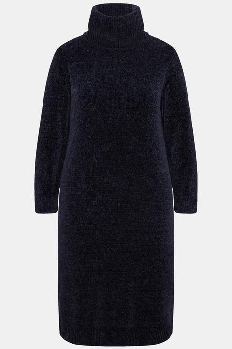 Image du produit Ulla Popken Robe en maille chenille texturée, col roulé, manches longues (62)