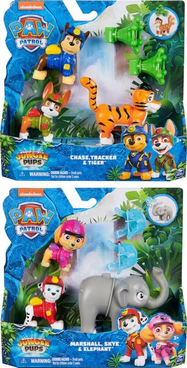 Produktbild Spin Master Paw Patrol: Jungle Pups Chase, Tracker & Tiger, Actionfiguren mit Geschoss, Kinderspielzeug für Jung