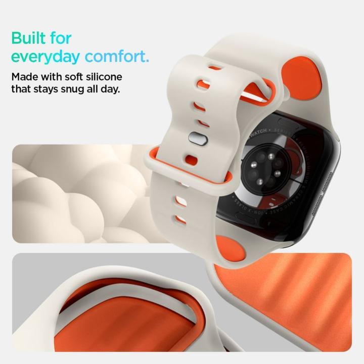 Produktbild Spigen - Nano Pop - Apple Watch 1/2/3/4/5/6/7/8/9/10/SE/SE 2 (38/40/41/42mm) - Orange Beige (Aluminium, Plastic, Silicone)